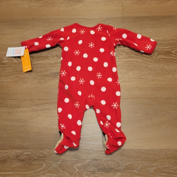 Carter's Just One You Baby Reindeer Fleece Footed Pajamas Size 3 Months New - Picture 8 of 8